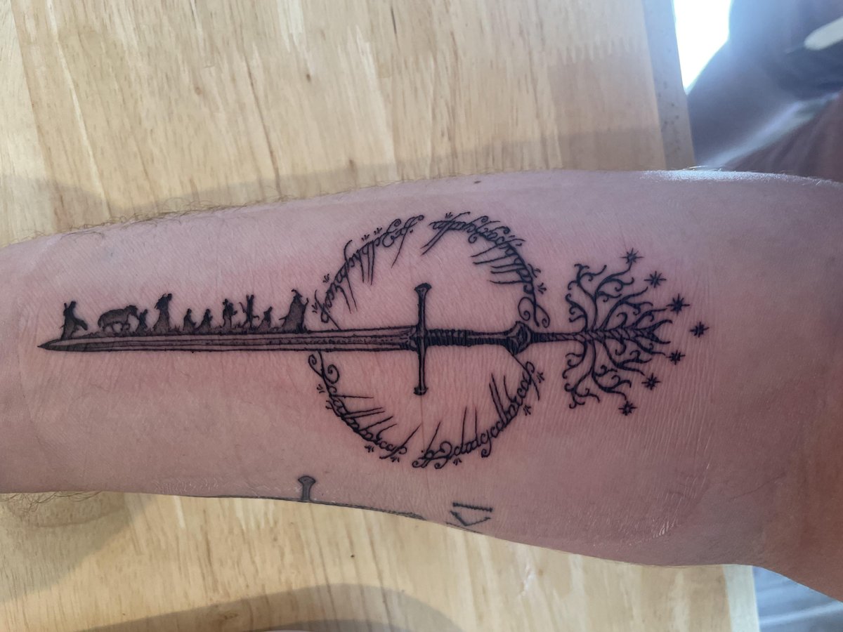 Photo of the tattoo titled Lord of the Rings Journey