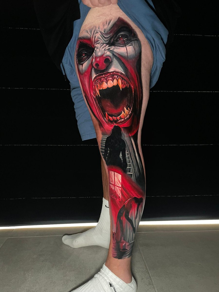Photo of the tattoo titled My Epic Horror Leg Sleeve