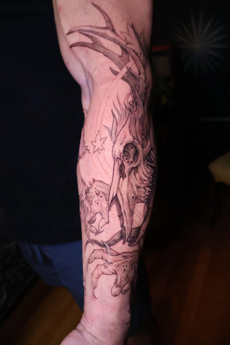 Photo of the tattoo titled Witcher Sleeve: Leshen Tattoo