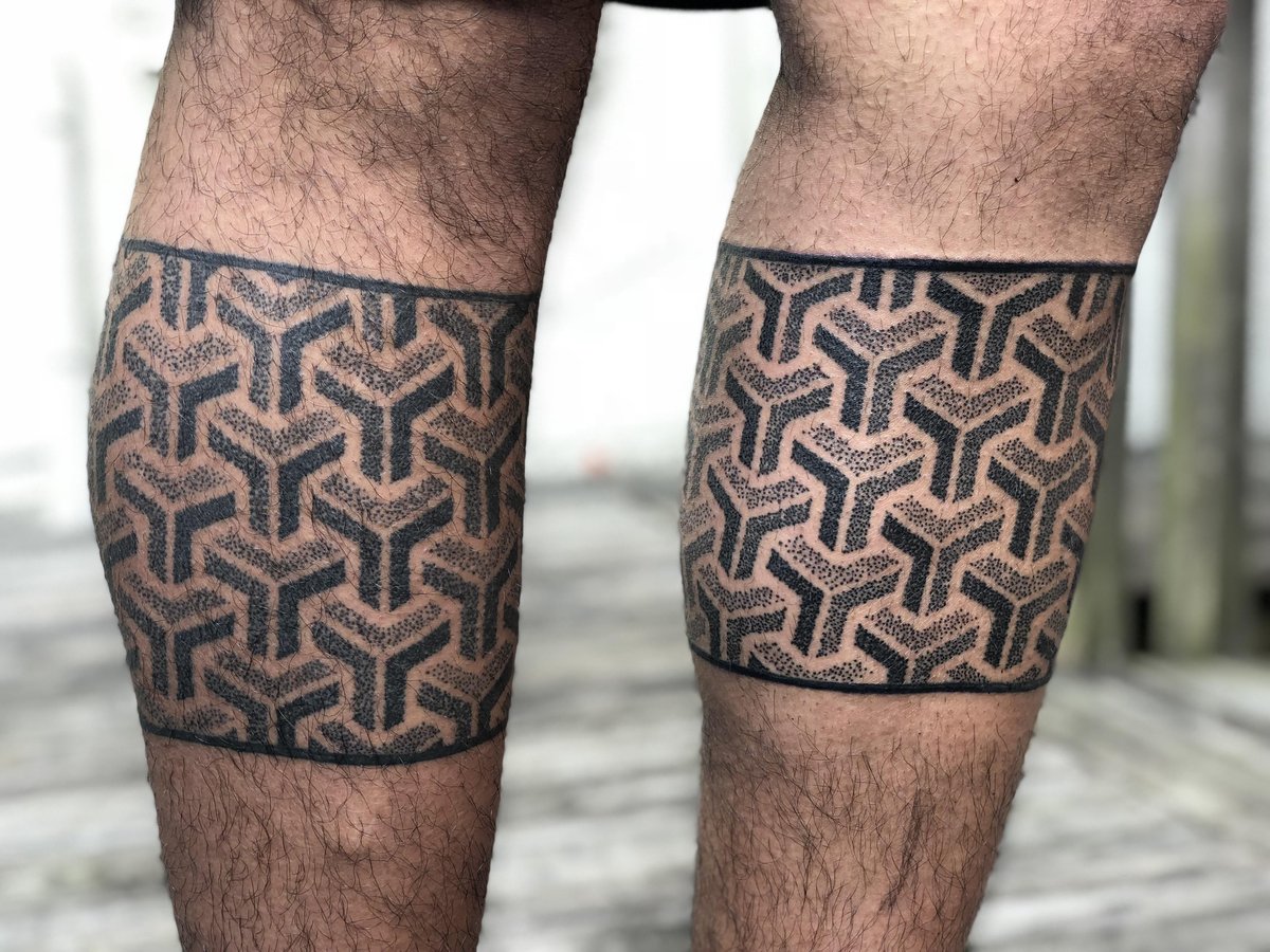 Photo of the tattoo titled Geometric Dot Work Spiral