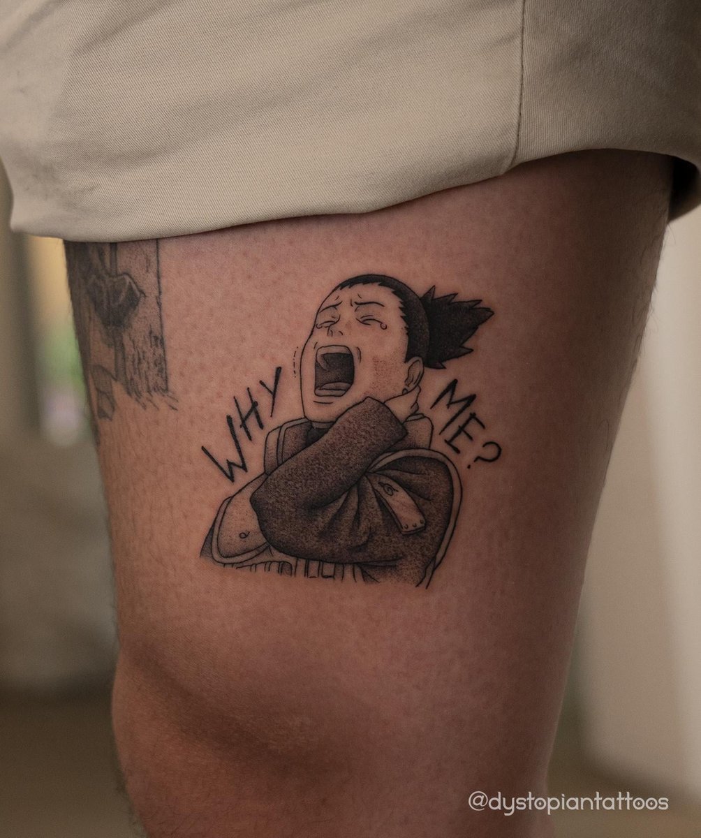 Photo of the tattoo titled Shikamaru's Shadow Strategy