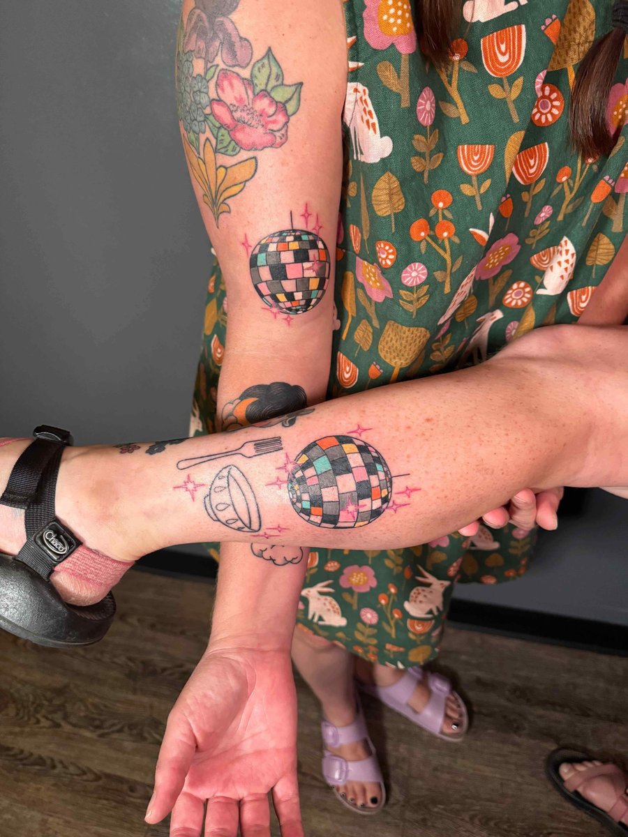 Photo of the tattoo titled Bestie Disco Ball Tattoo
