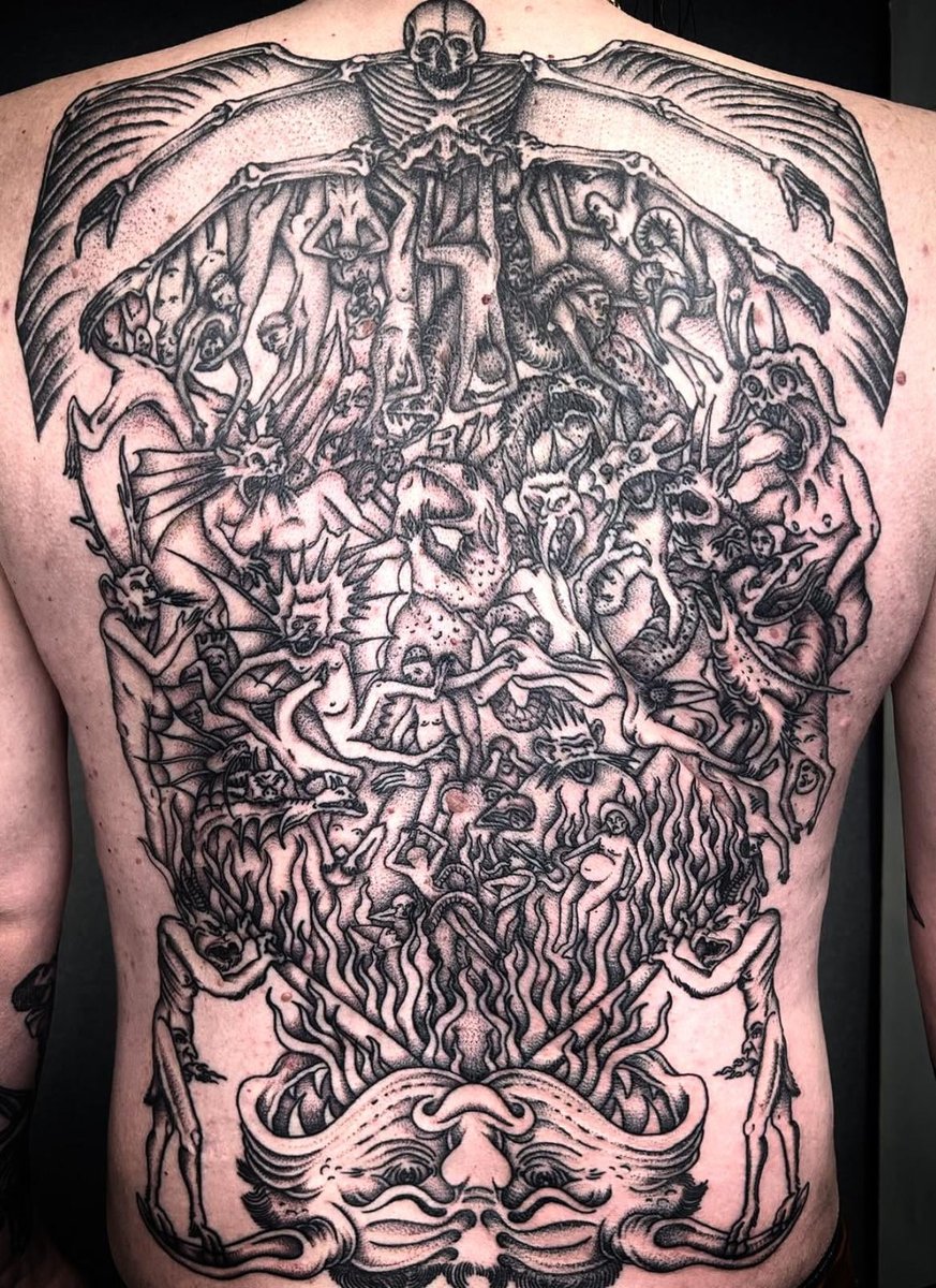 Photo of the tattoo titled Hell Backpiece: A Mental Journey