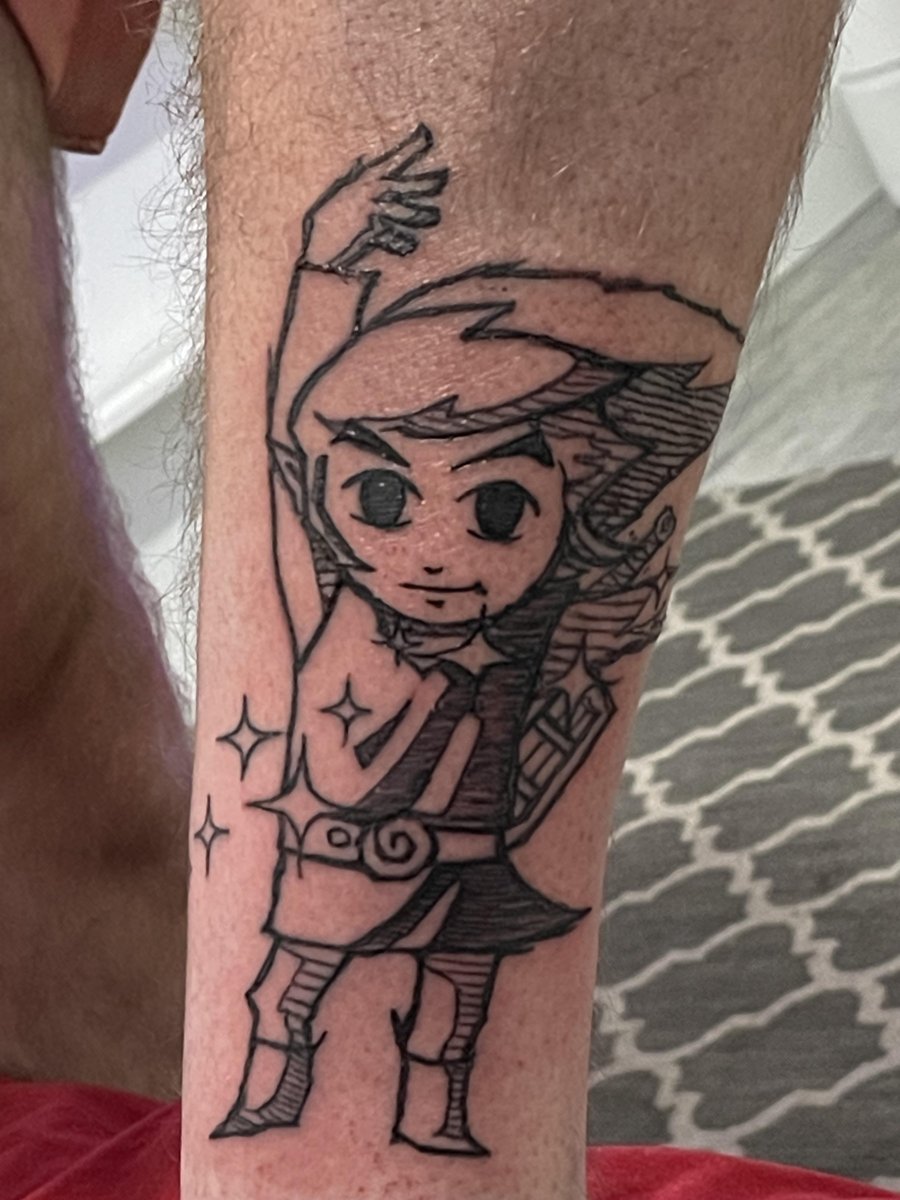 Photo of the tattoo titled Legend of Zelda Windwaker Tribute