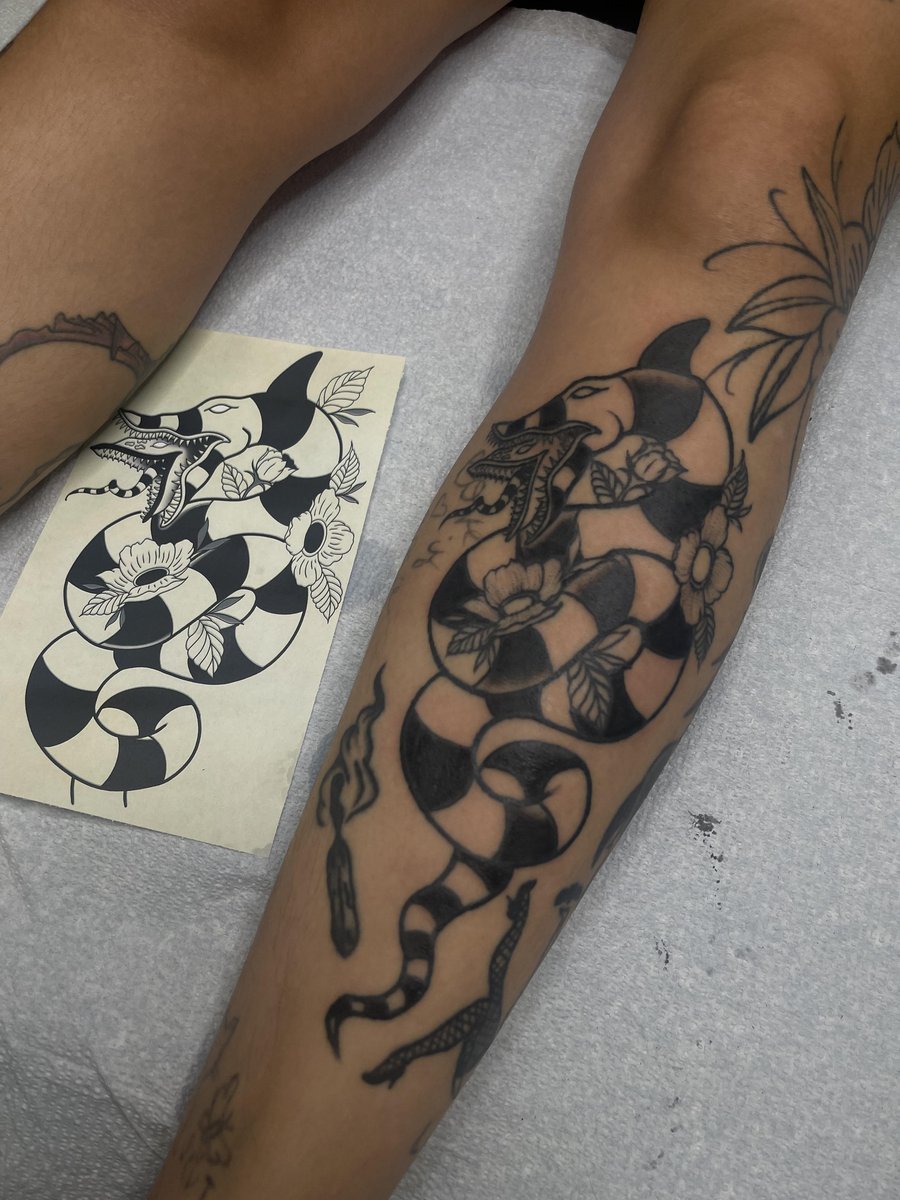 Photo of the tattoo titled Beetlejuice Sandworm Fun