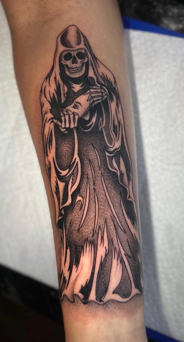 Photo of the tattoo titled Fresh Reaper Forearm Tattoo