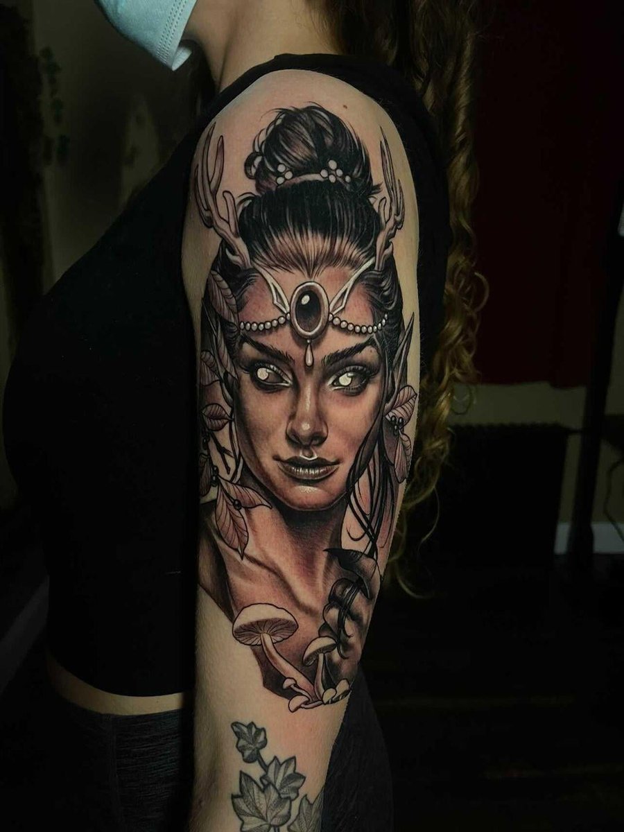 Photo of the tattoo titled Witchy Elven Druid Babe