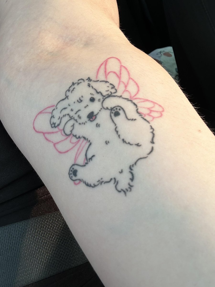 Photo of the tattoo titled Birthday tribute to my beloved dog