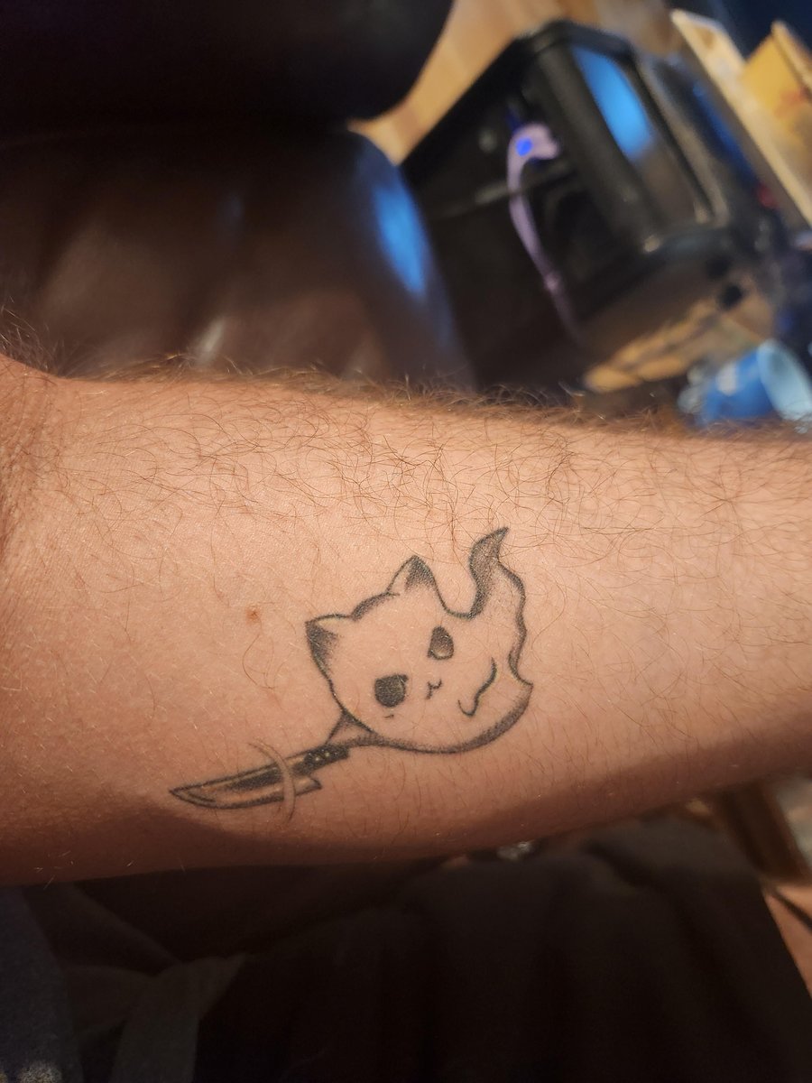 Photo of the tattoo titled Ghost Cat Tattoo - Seeking Additions