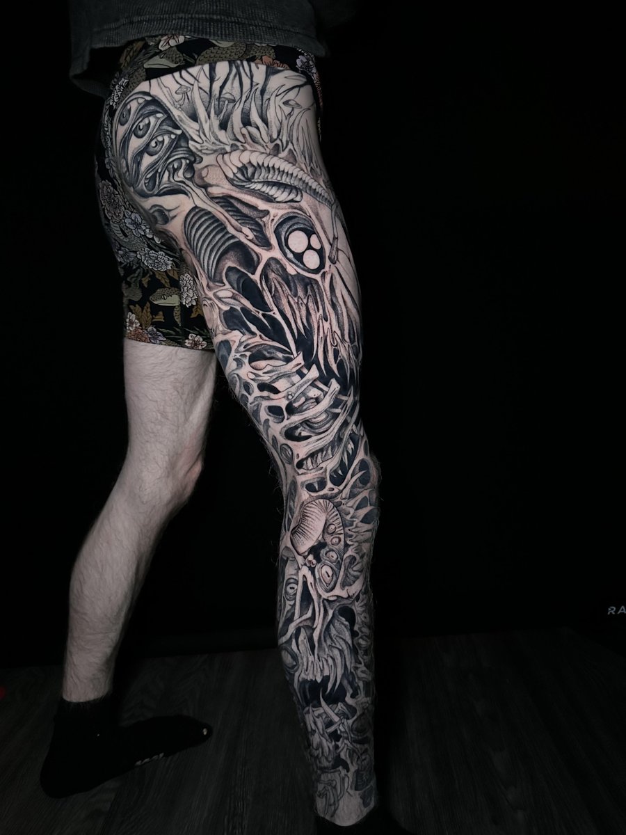Photo of the tattoo titled Full Leg Sleeve in Progress