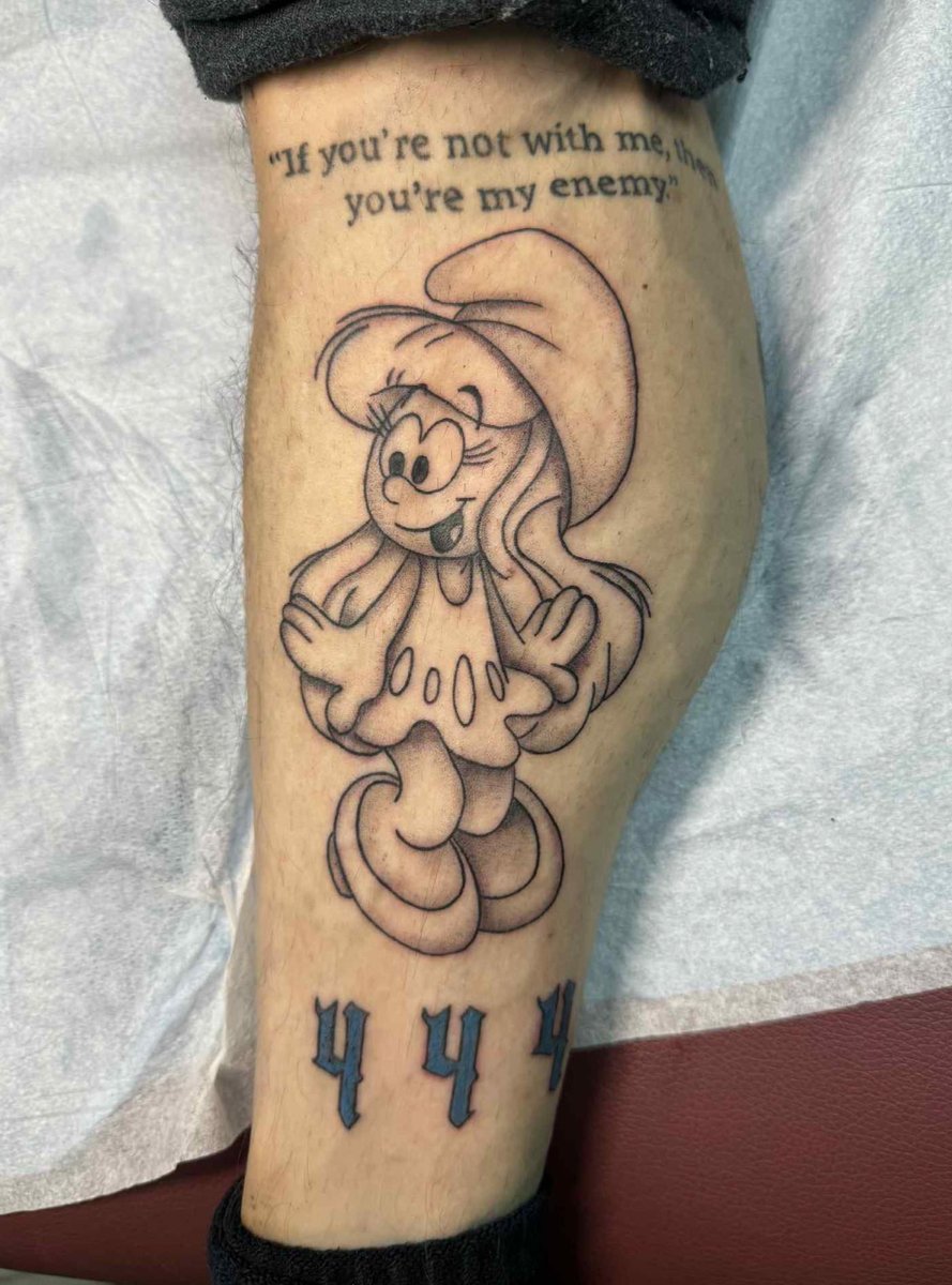 Photo of the tattoo titled Smurf Tattoo Artwork