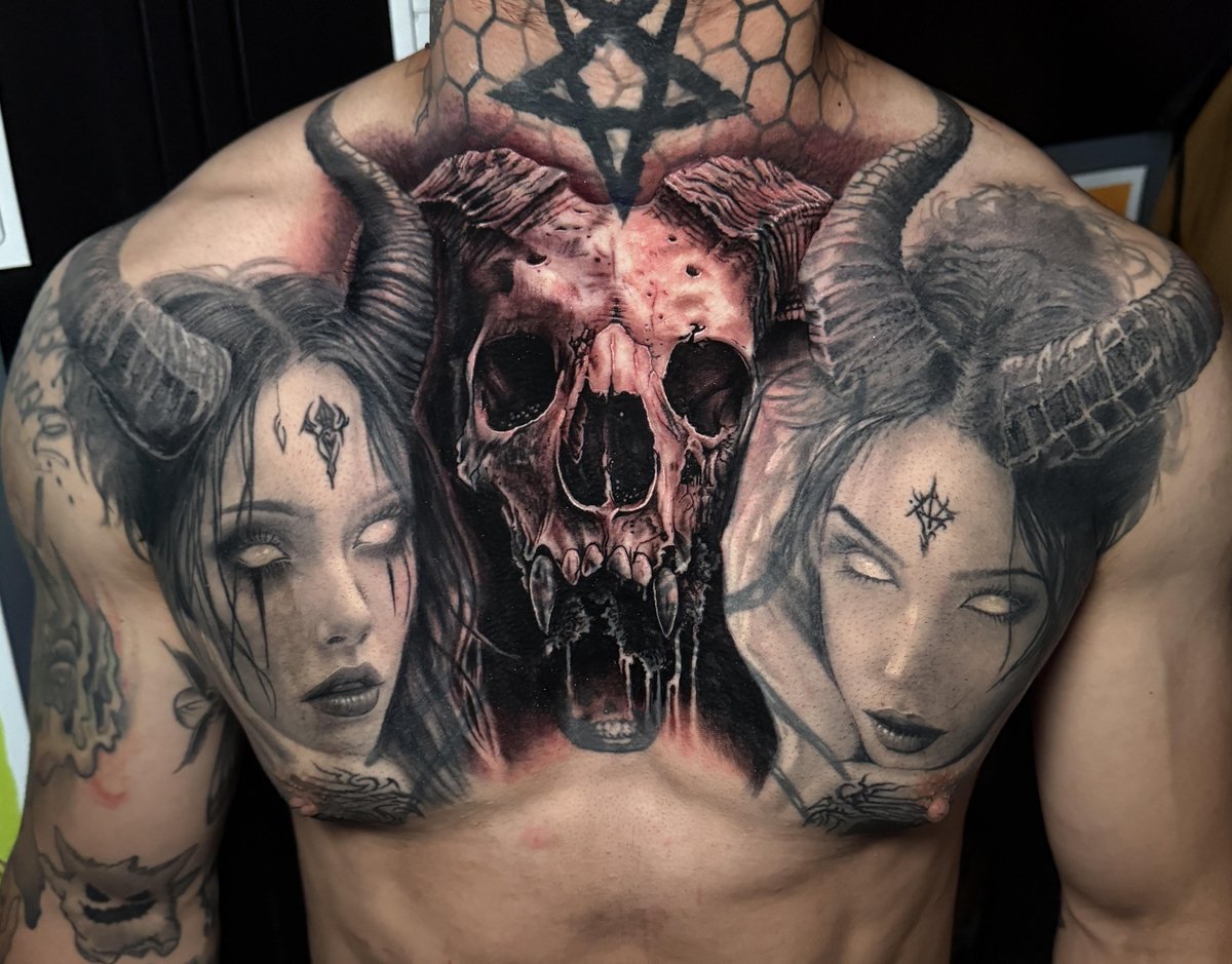 Photo of the tattoo titled Chest Cover-Up Transformation