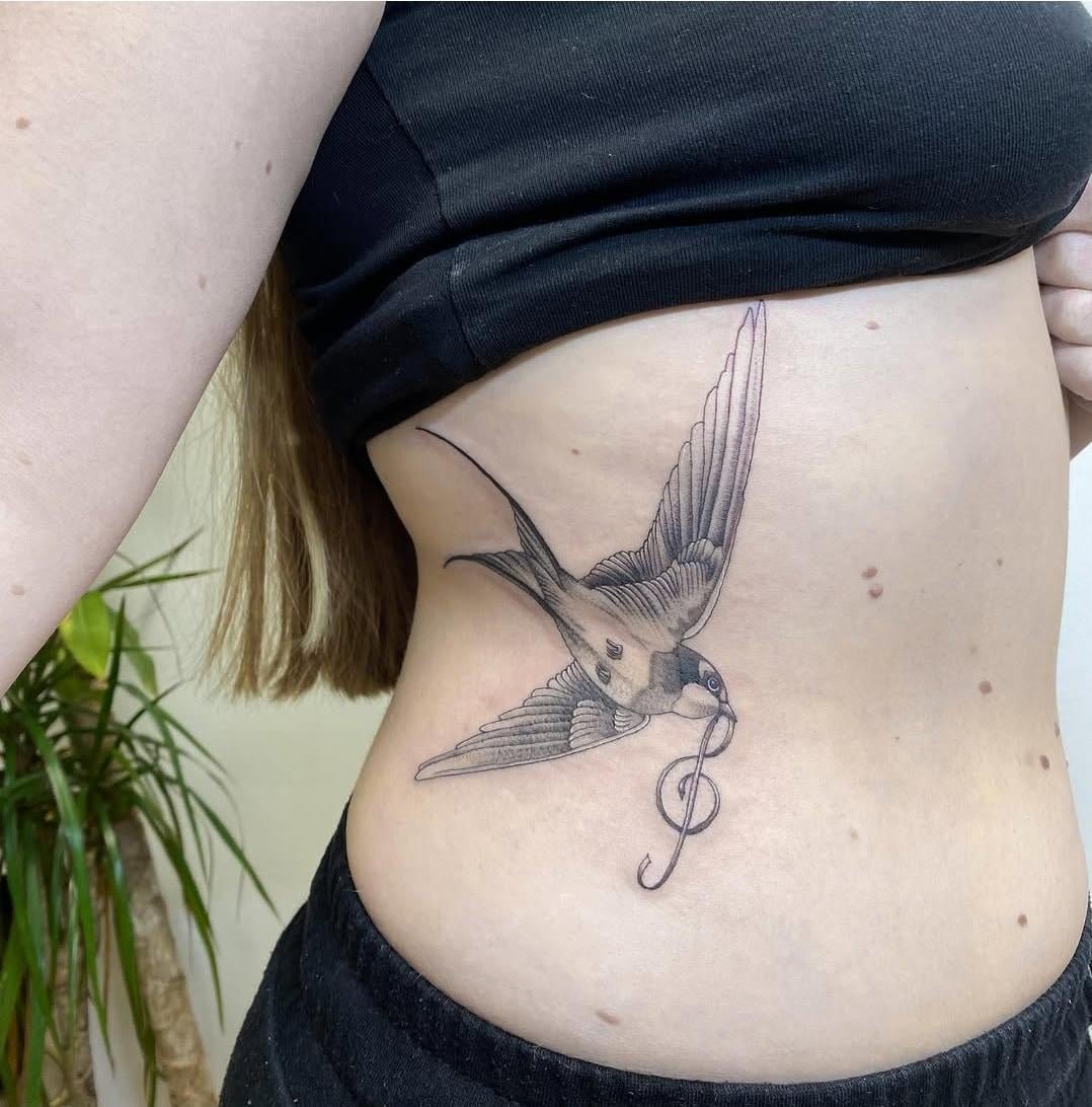 Photo of the tattoo titled Classical Art Complement to Music Ink