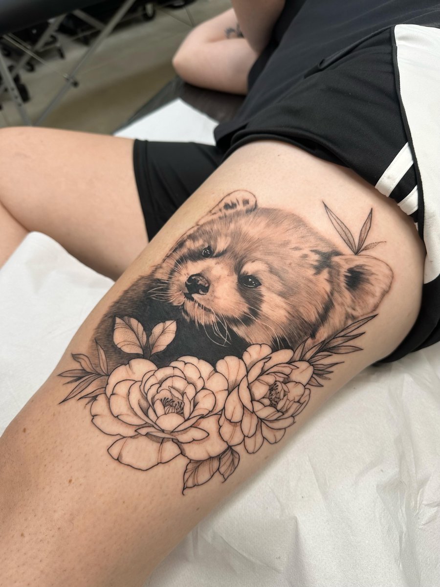 Photo of the tattoo titled Red Panda Realism and Linework