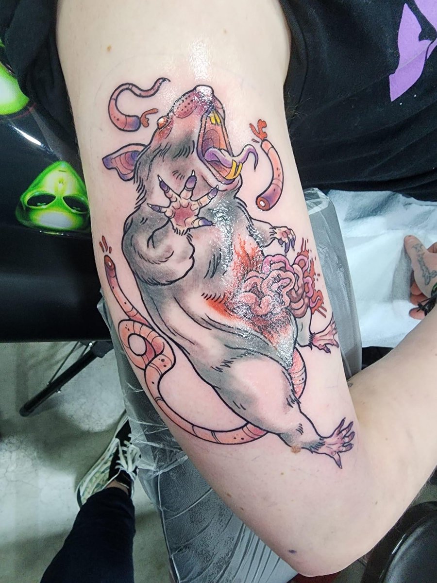 Photo of the tattoo titled Fierce Disemboweled Rat Tattoo