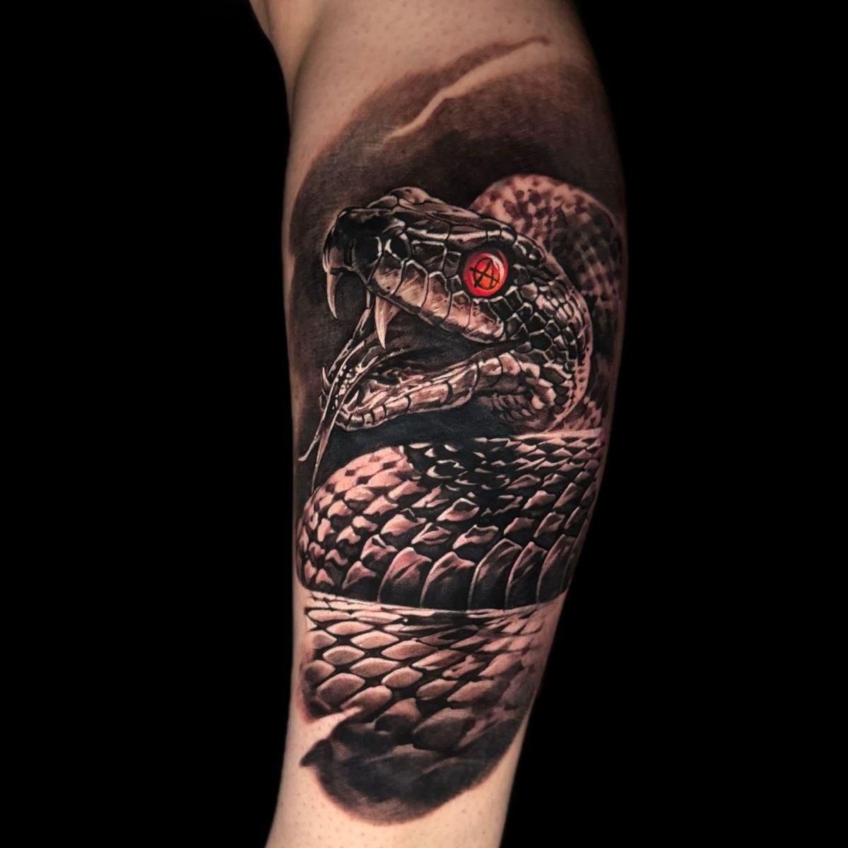 Photo of the tattoo titled Snake Tattoo: A Masterpiece of Detail