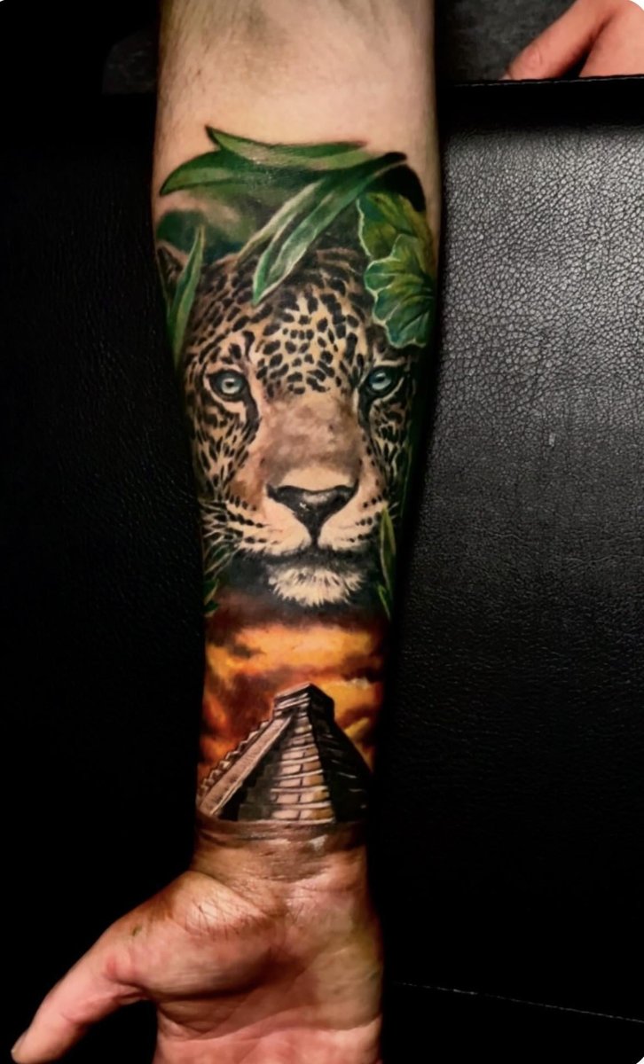 Photo of the tattoo titled Mesoamerican Half Sleeve Journey