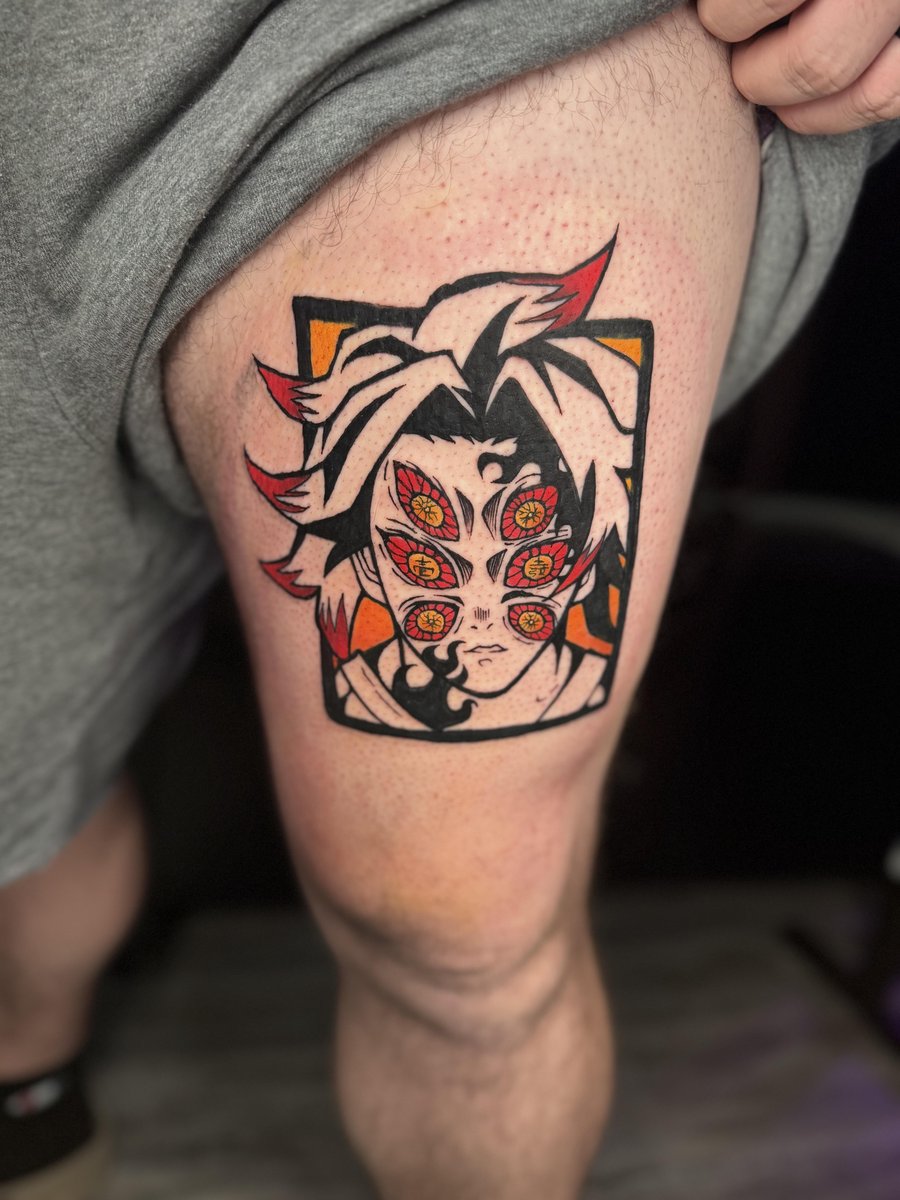 Photo of the tattoo titled First Color Kokushibo Tattoo
