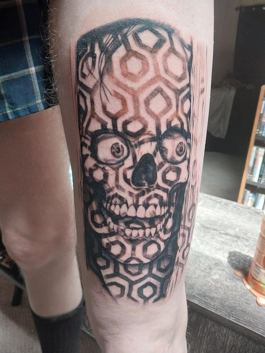 Photo of the tattoo titled Here's Johnny! First Session