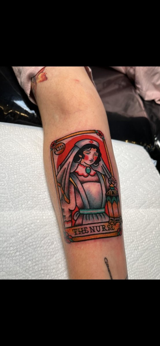 Photo of the tattoo titled Non-traditional Tarot Card Tattoo