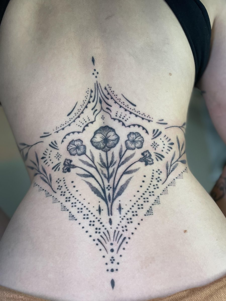 Photo of the tattoo titled Hand Poked Ornamental Beauty