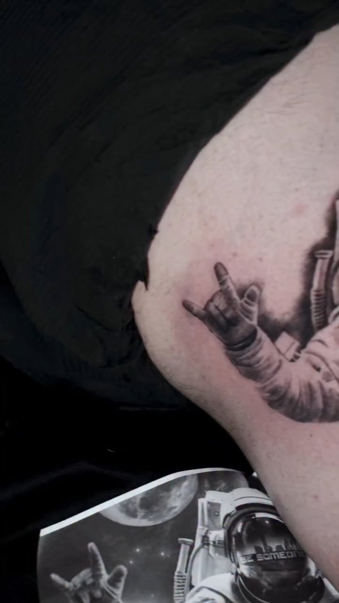Photo of the tattoo titled Spaceman in Progress