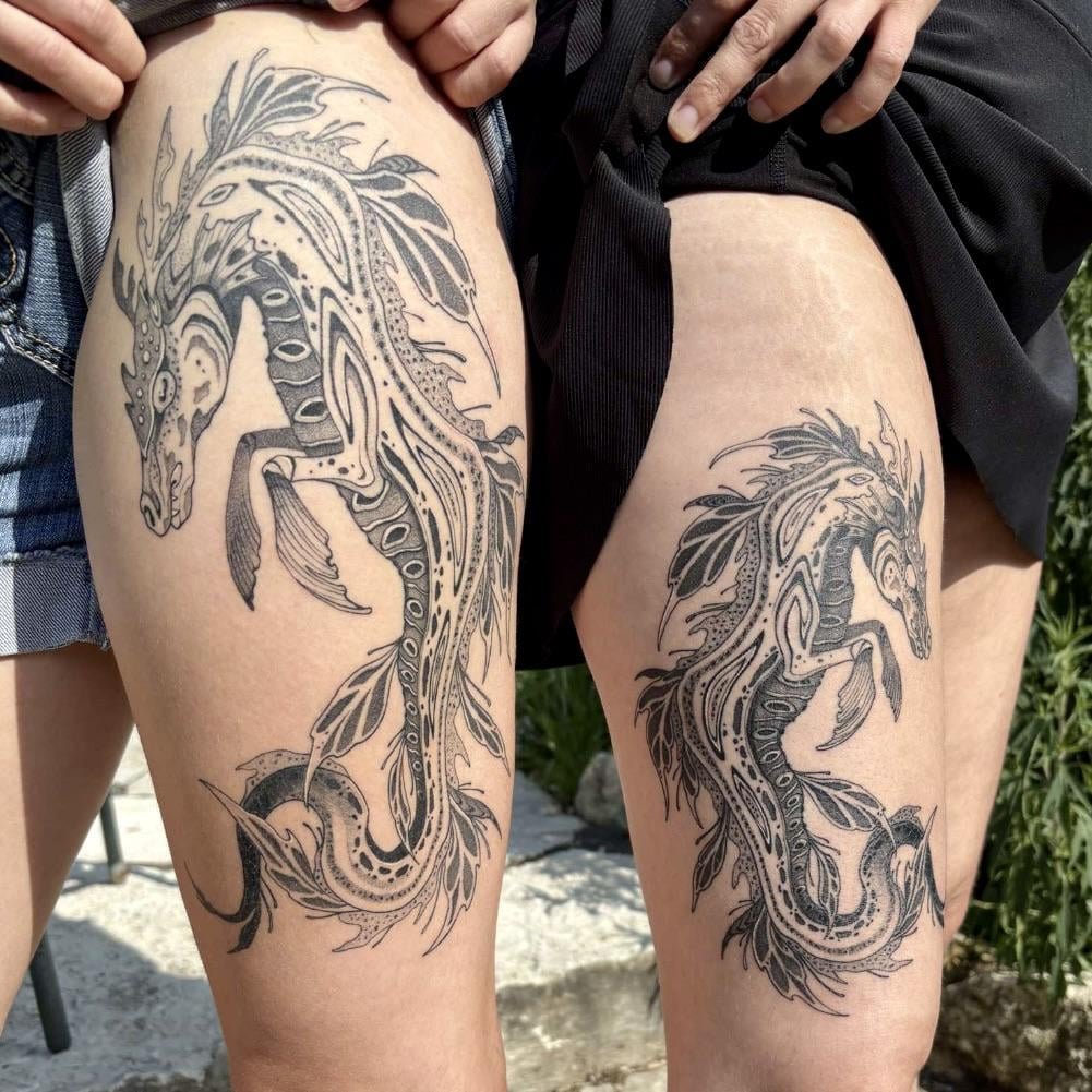 Photo of the tattoo titled Sisterhood etched in ink