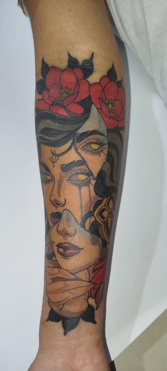 Photo of the tattoo titled Neotraditional Lady Forearm Piece