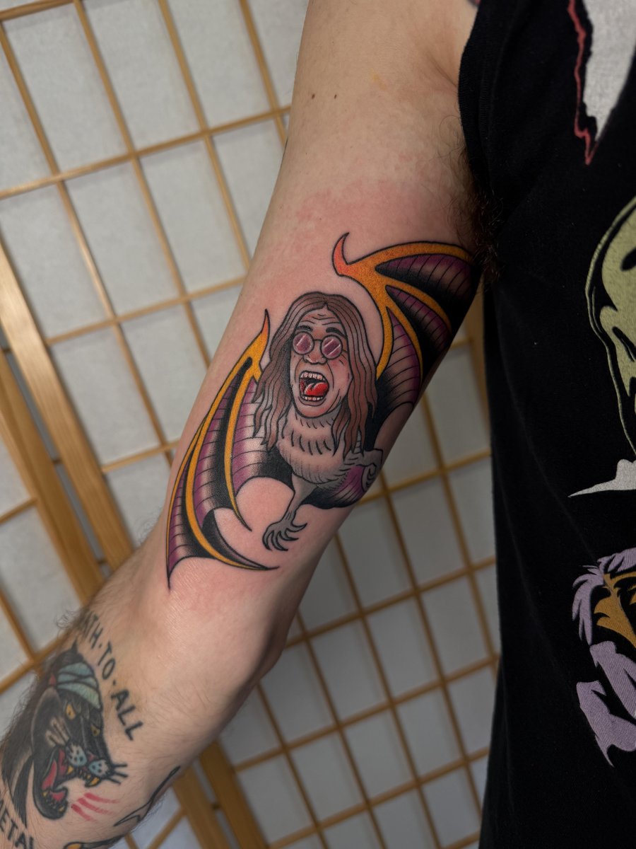 Photo of the tattoo titled Ozzy Bat Tribute