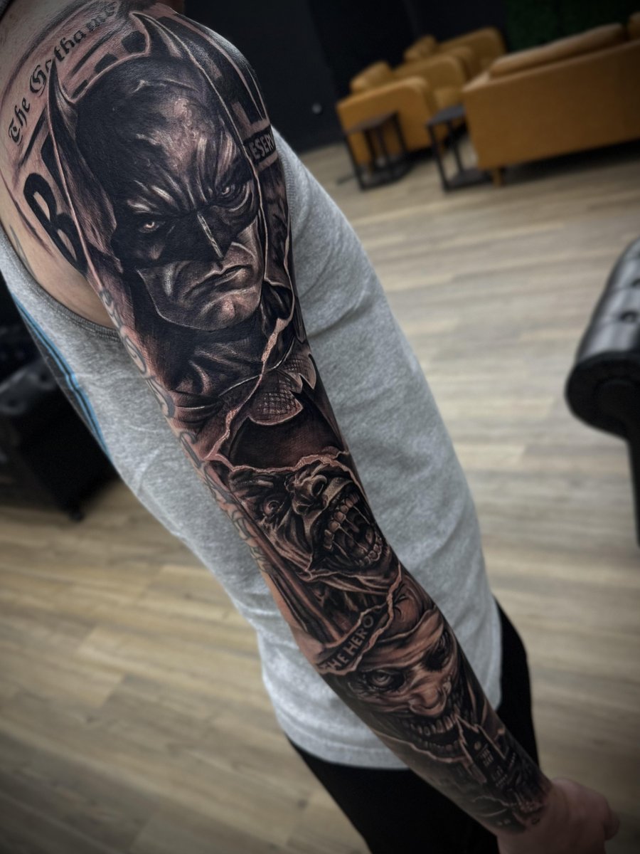 Photo of the tattoo titled Starting my Batman sleeve