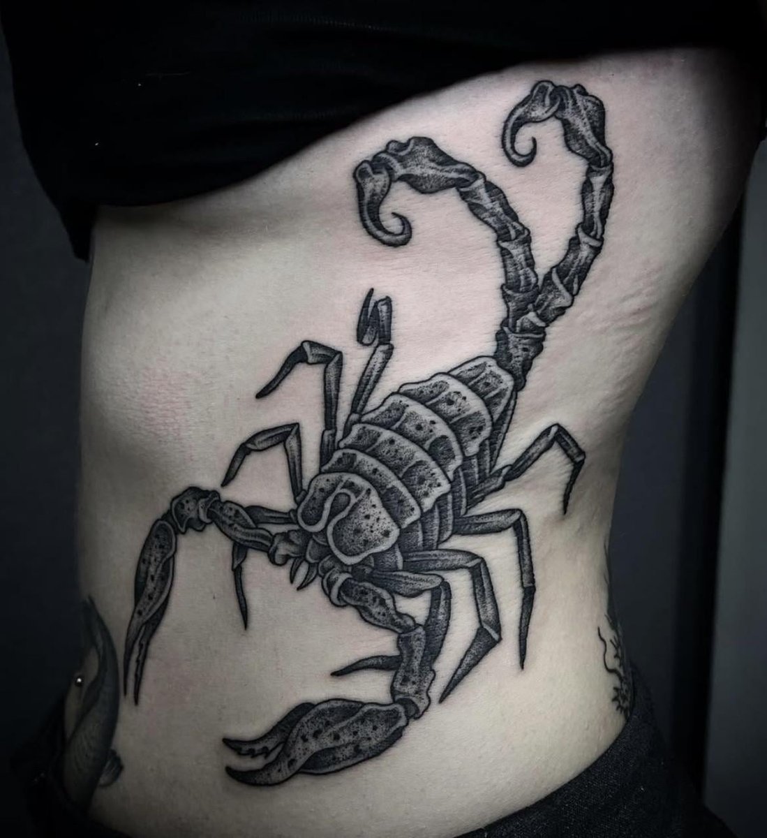 Photo of the tattoo titled Scorpion Rib Tattoo by Anton