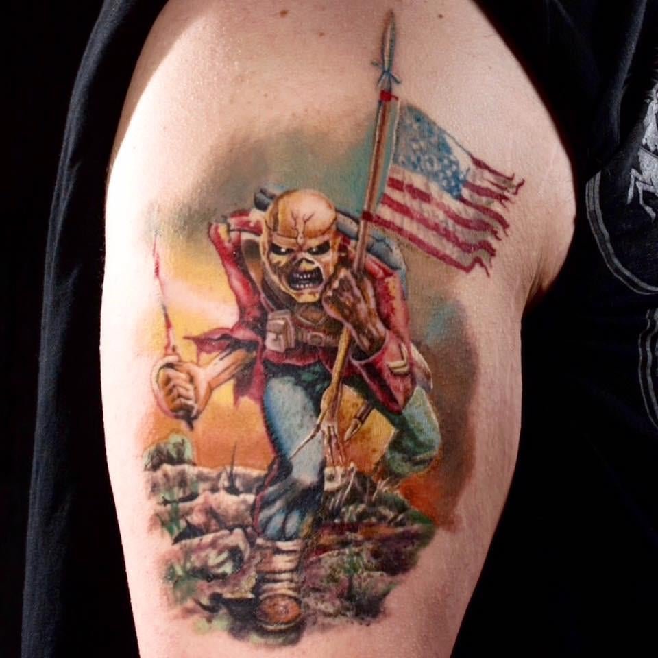 Photo of the tattoo titled Iron Maiden Trooper Tribute
