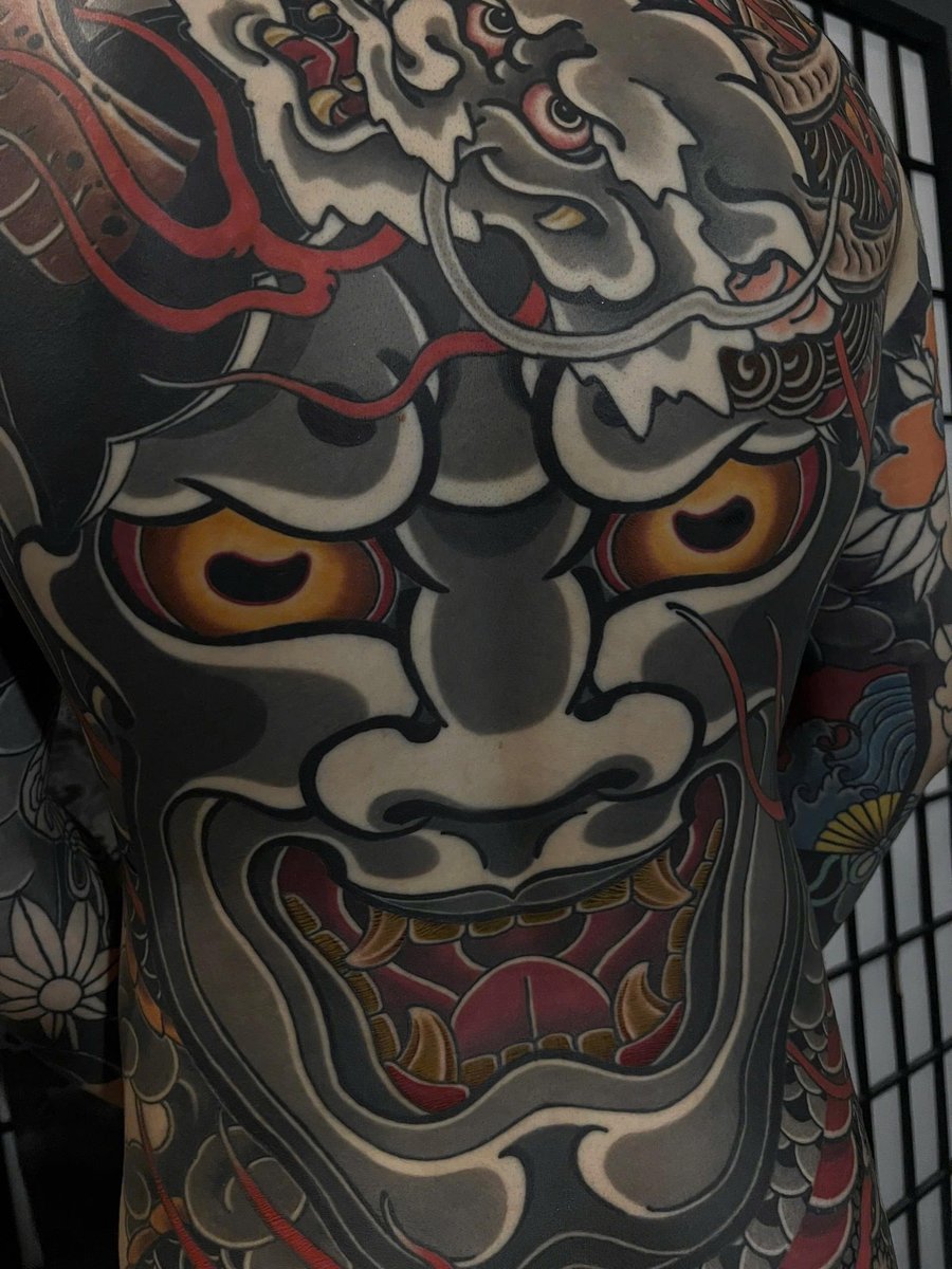 Photo of the tattoo titled Dragon and Hannya Fusion