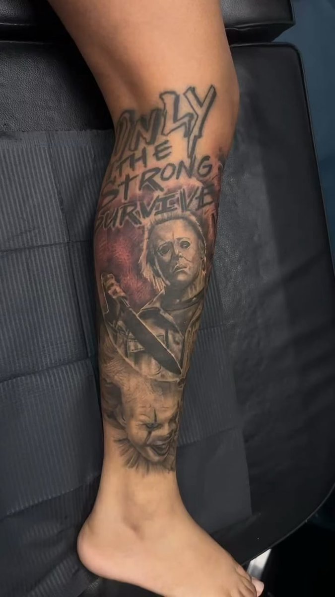 Photo of the tattoo titled Horror Leg Sleeve Progress