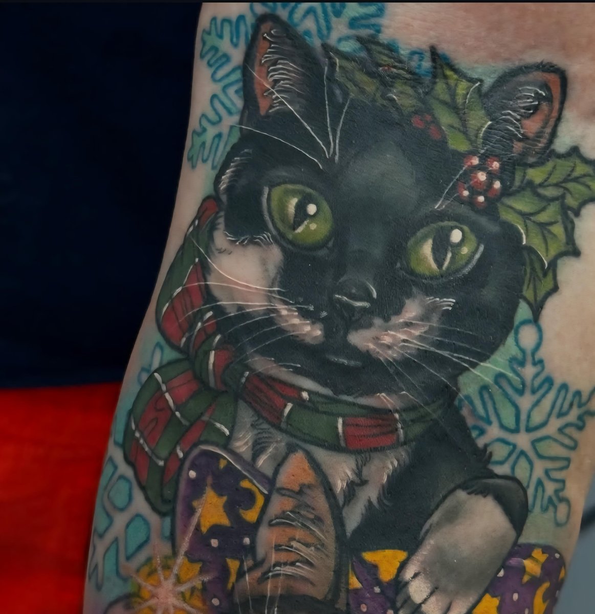 Photo of the tattoo titled Lilly and Pam: Holiday Sleeve Addition