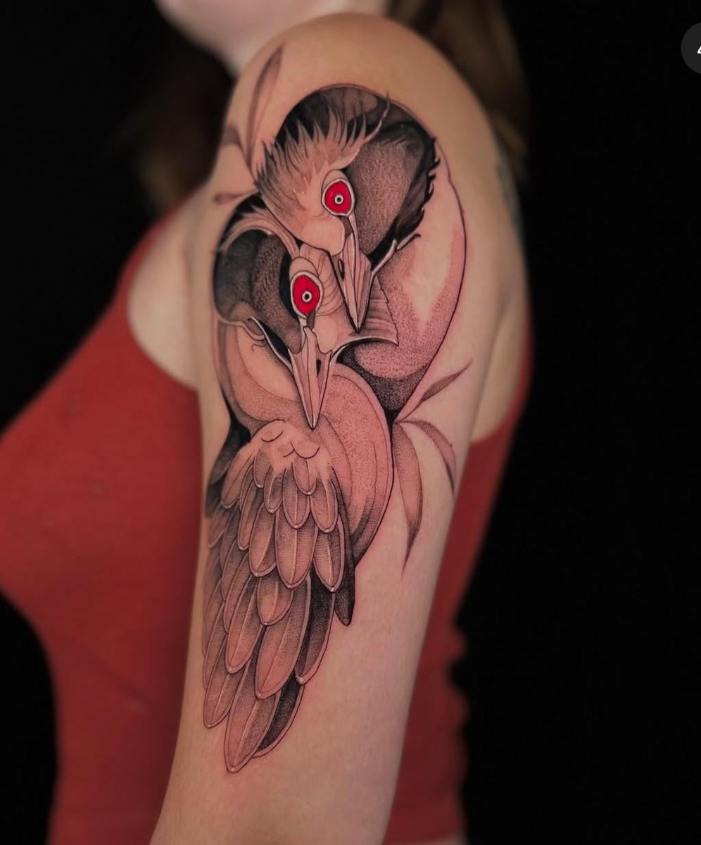 Photo of the tattoo titled Endangered Grebes and Shared Love