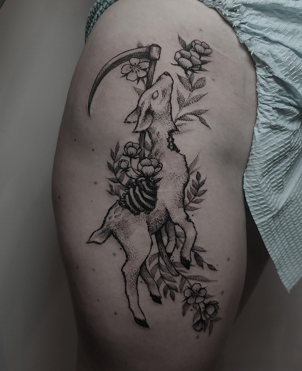 Photo of the tattoo titled Hozier's Abstract Psychopomp