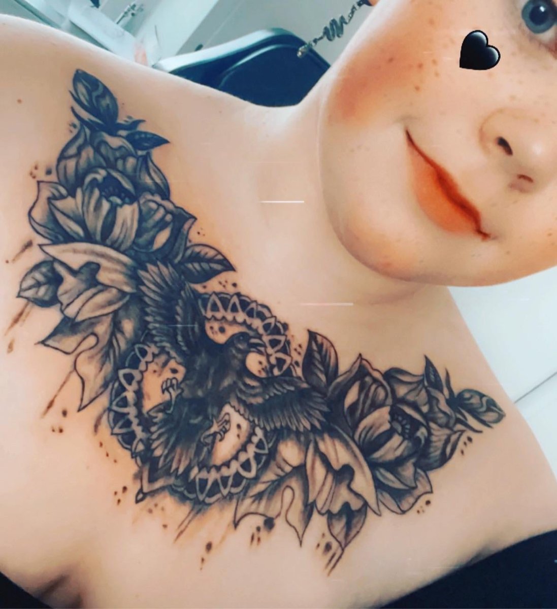 Photo of the tattoo titled Chest piece filled to the shoulder