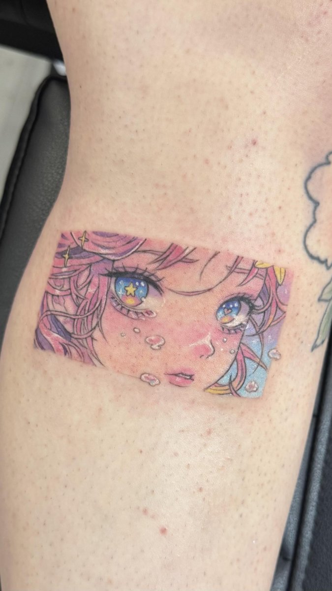 Photo of the tattoo titled Pastel Girl Patchwork Leg