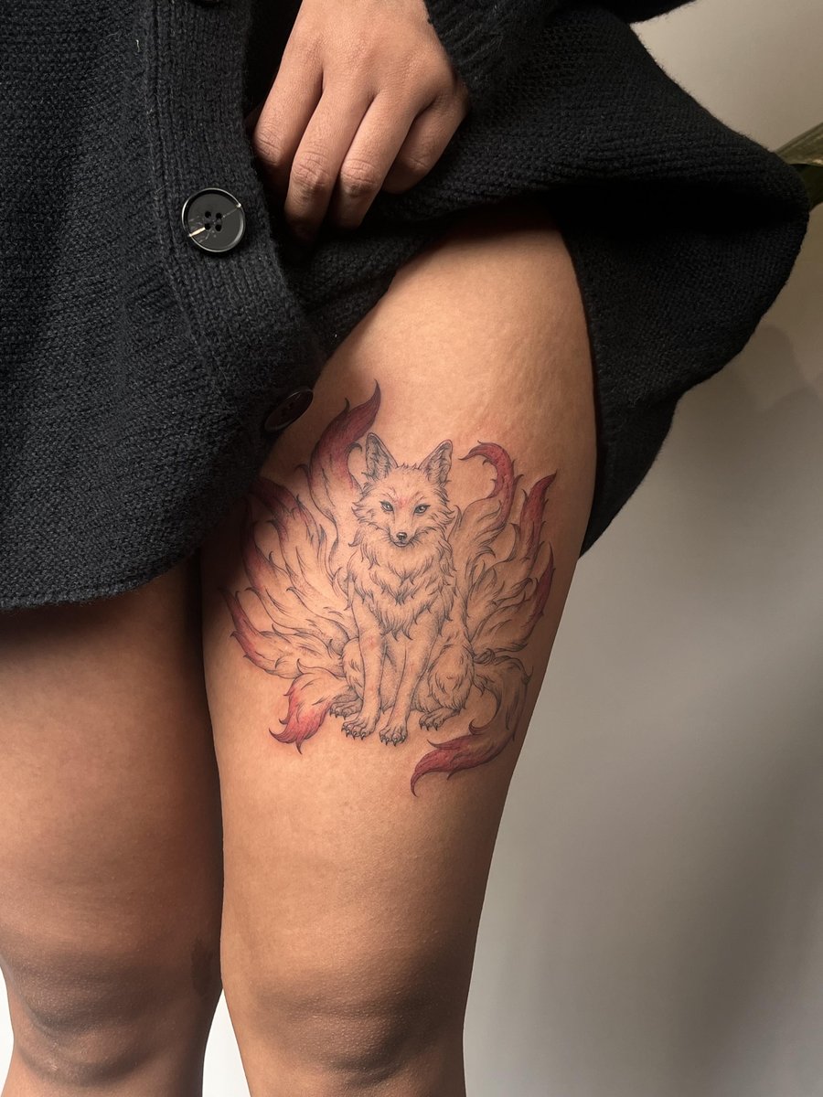 Photo of the tattoo titled Nine-Tailed Fox Symbol of Transformation