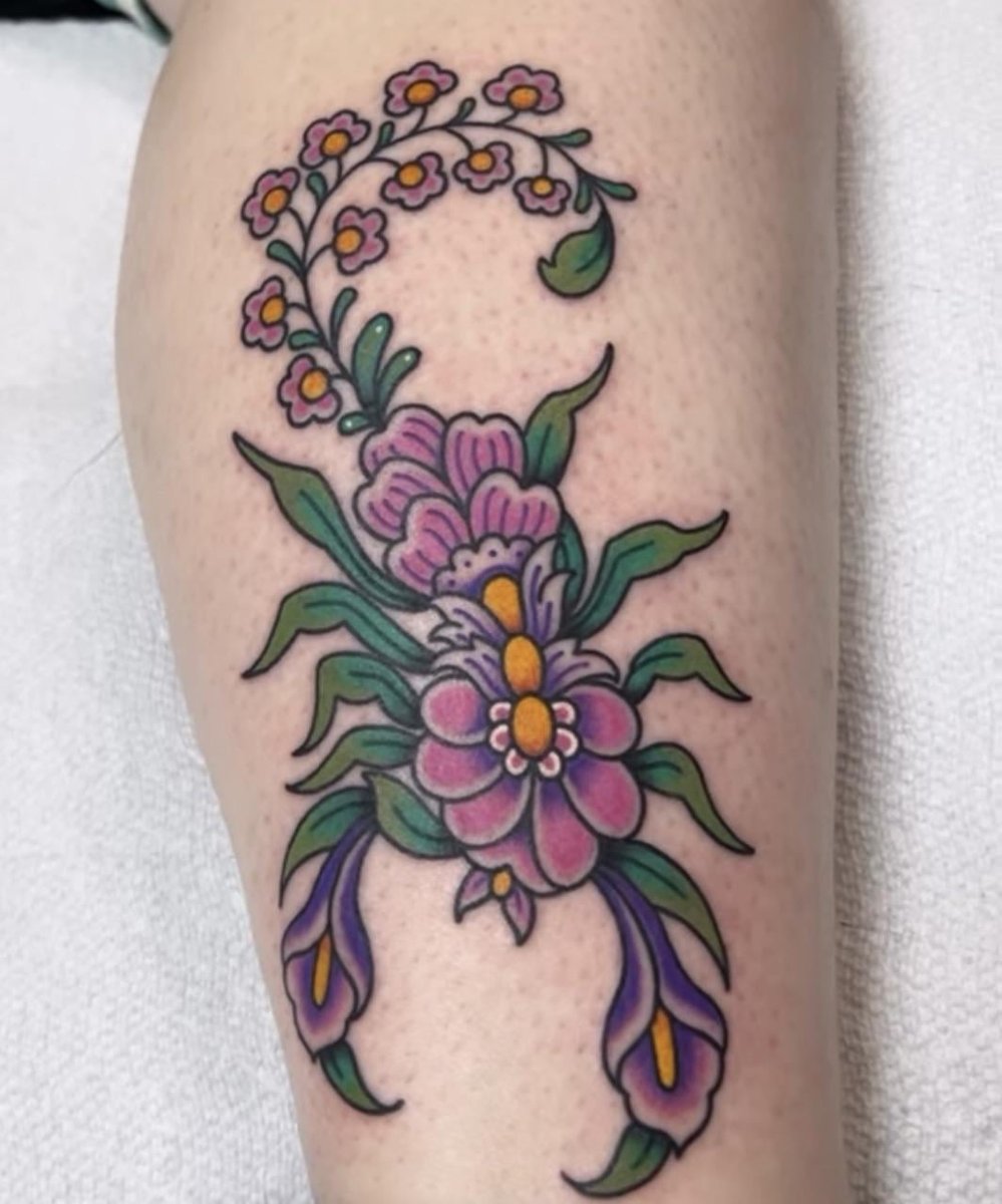 Photo of the tattoo titled Floral Scorpion Tattoo