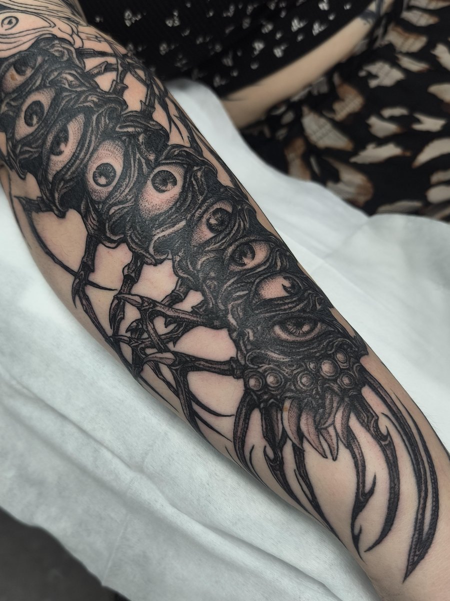 Photo of the tattoo titled Arm Centipede Tattoo In Progress