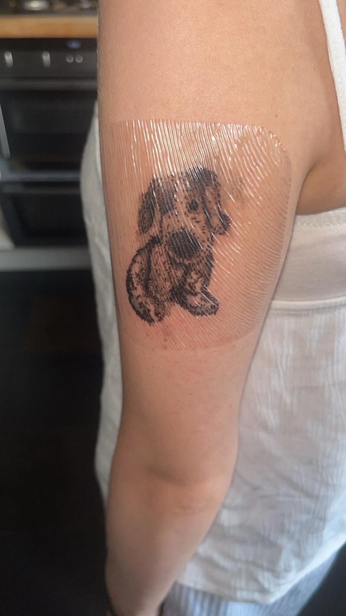 Photo of the tattoo titled Childhood Teddy Bear Tattoo
