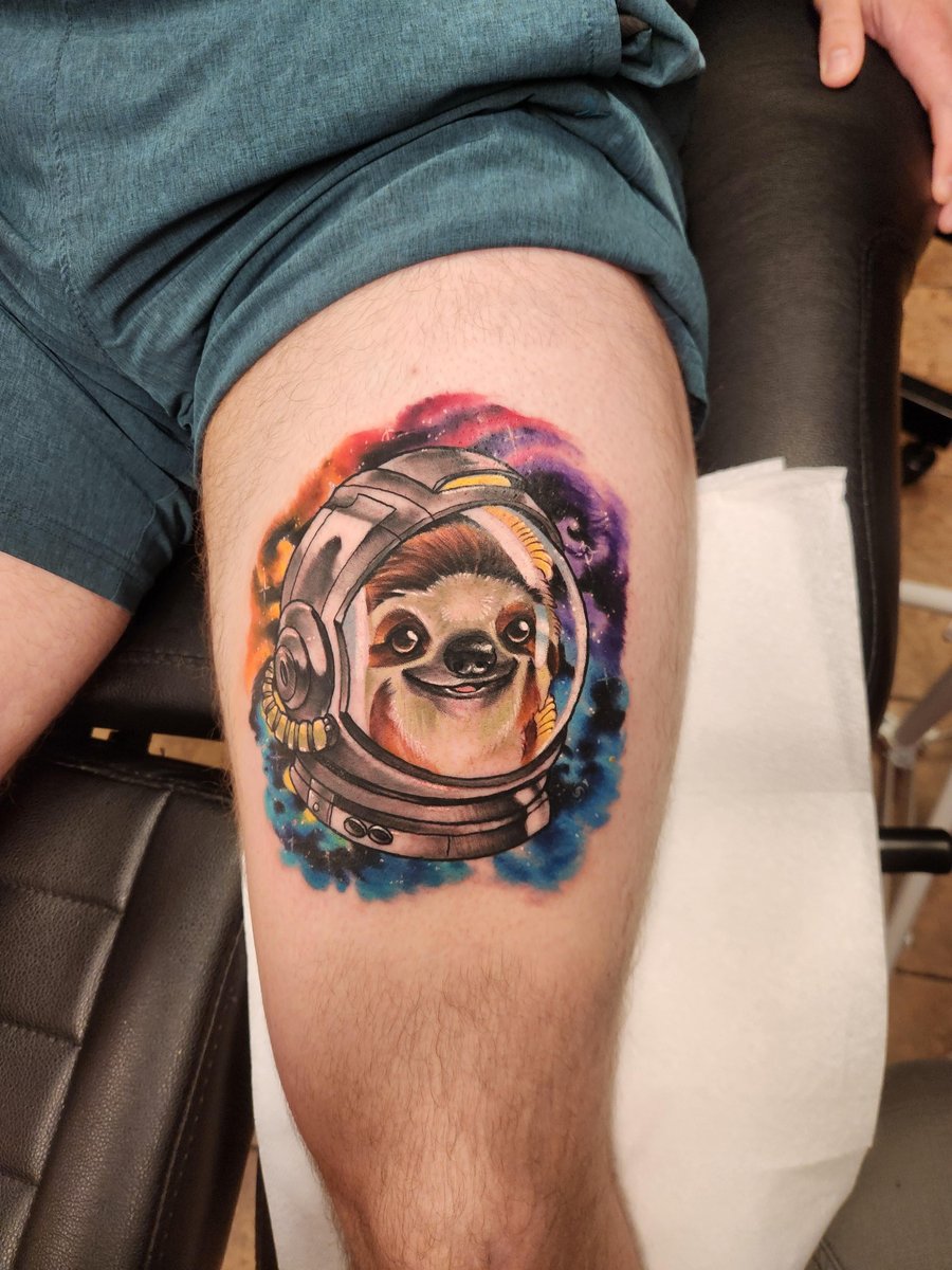 Photo of the tattoo titled My Astronaut Sloth