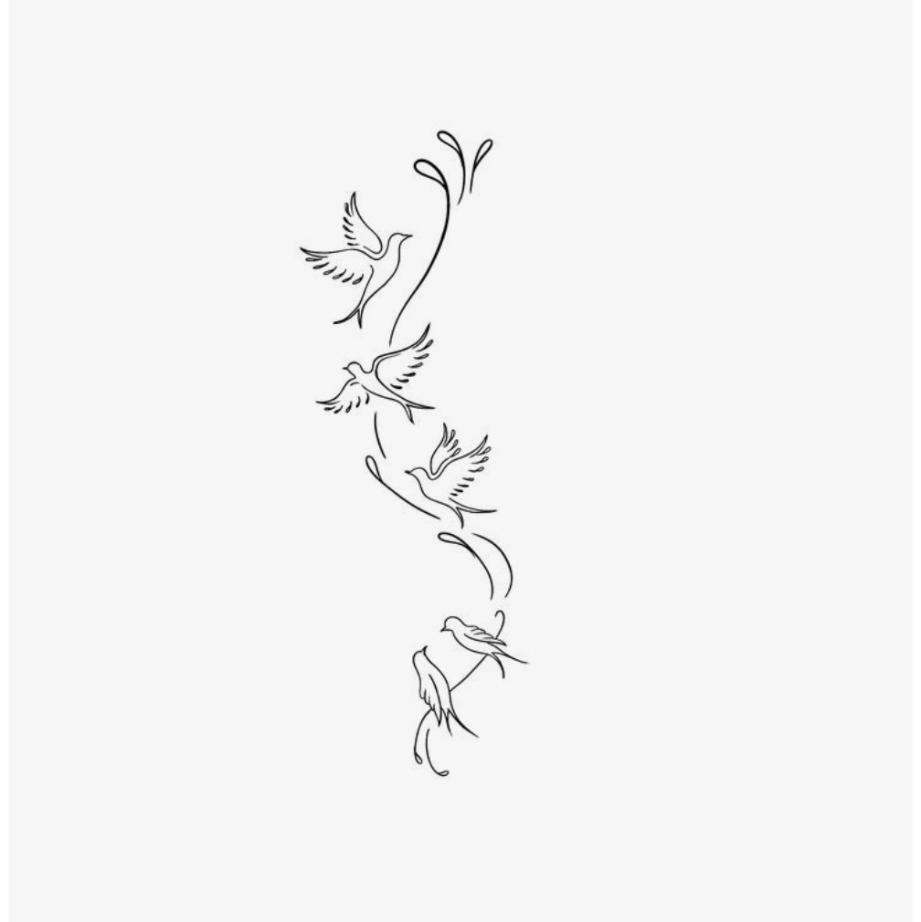 Photo of the tattoo titled Swallows Marking Miles Sailed