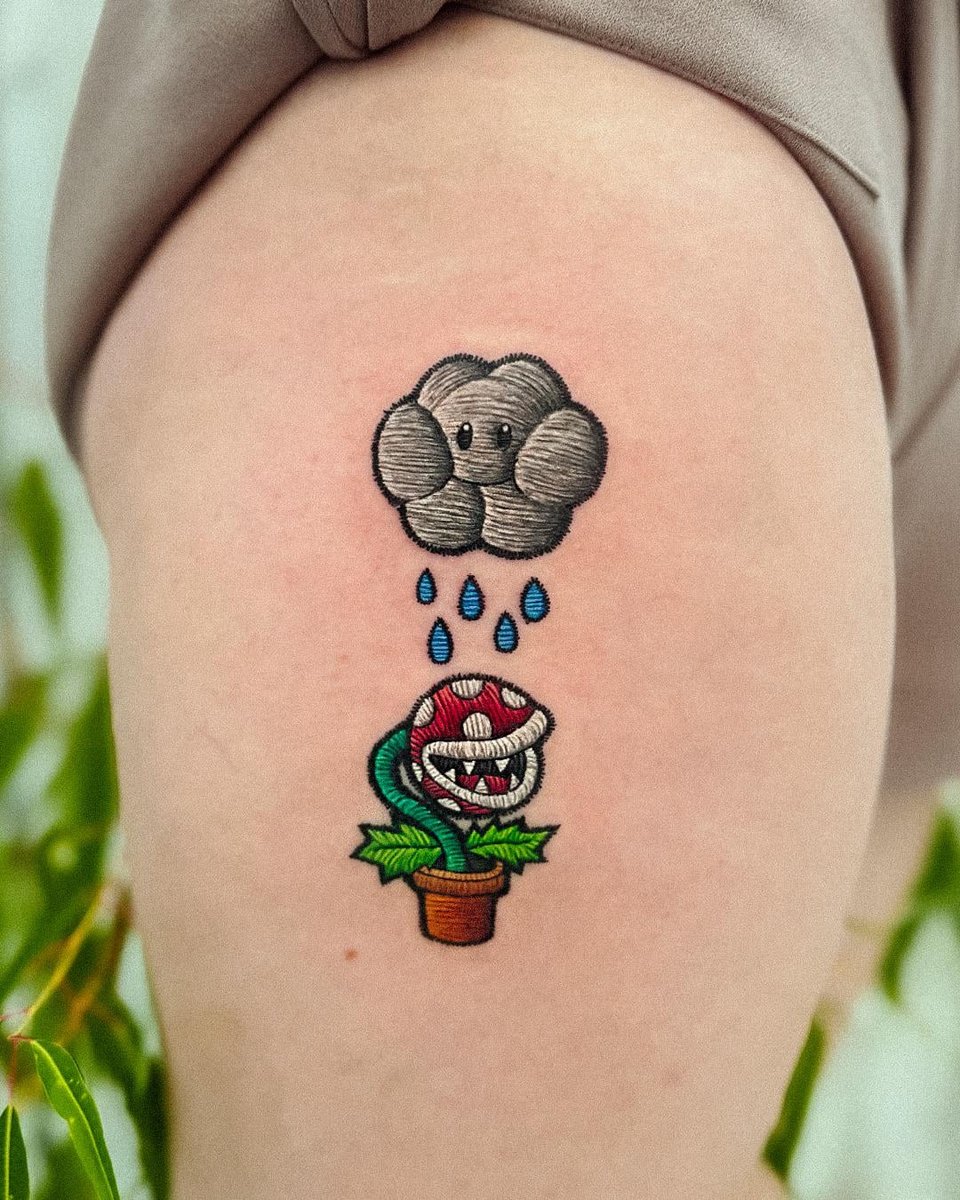 Photo of the tattoo titled Piranha Plant's Fierce Charm
