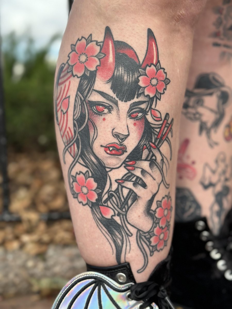 Photo of the tattoo titled Ramen Demon Girl Art