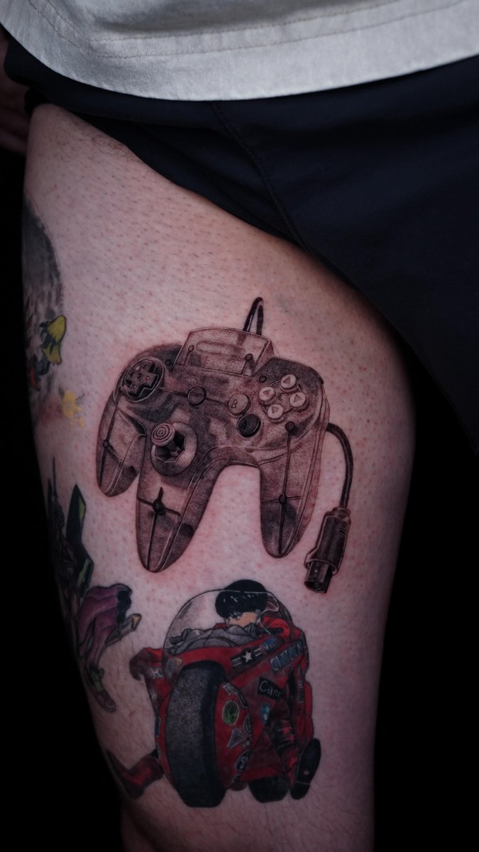 Photo of the tattoo titled Classic N64 Controller Tattoo