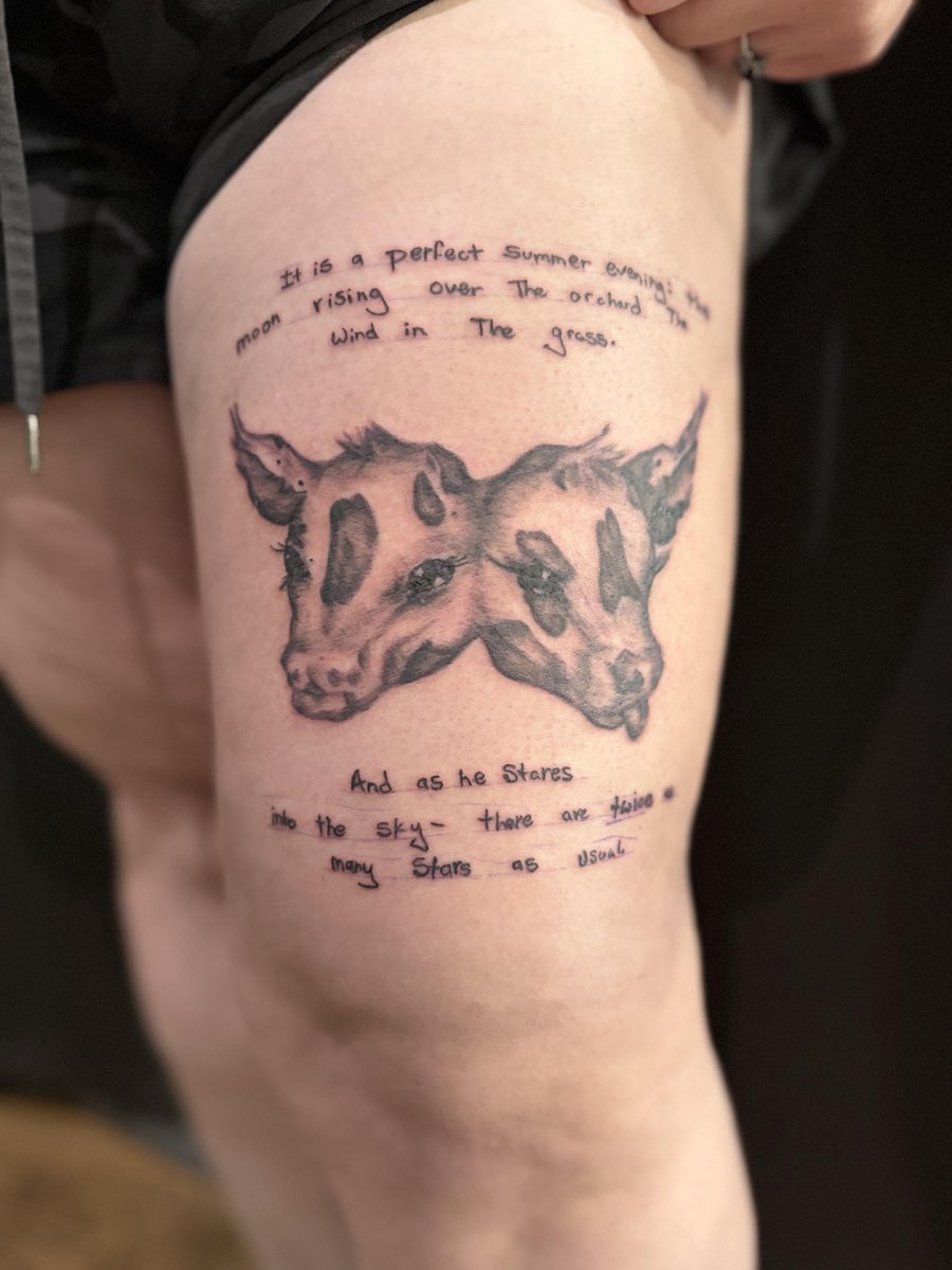 Photo of the tattoo titled Tribute to "The Two-Headed Calf"