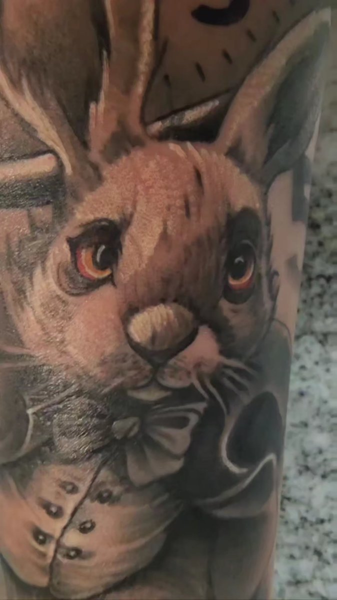 Photo of the tattoo titled Alice in Wonderland Sleeve Begins